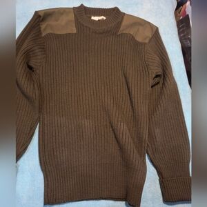 Men's Olive Green Sweater 100 Percent Wool